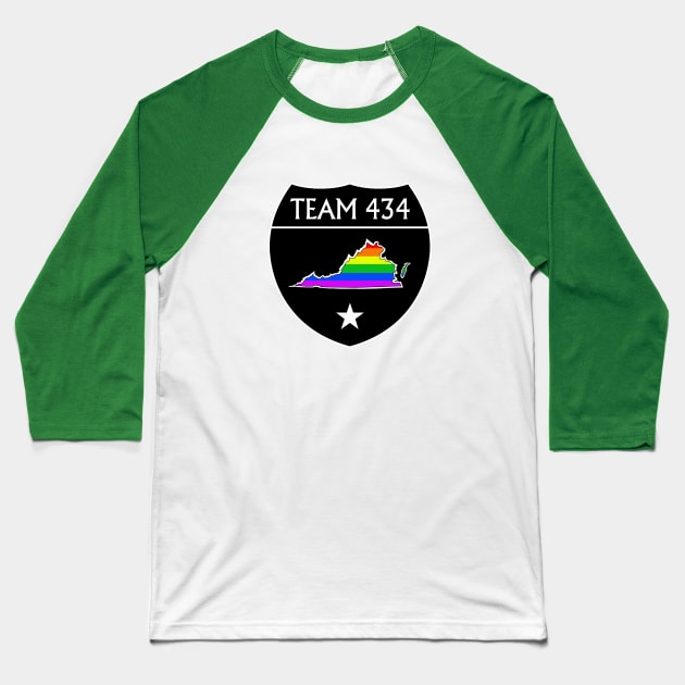 TEAM 434 - PHASE IV BLACK SHIELD RAINBOW Baseball T-Shirt by DodgertonSkillhause